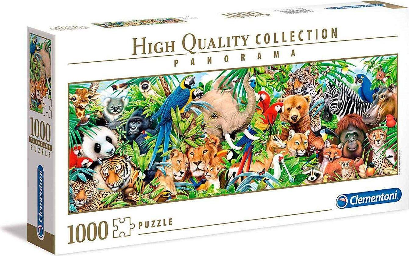 CLEMENTONI Panoramatické puzzle Divoká zvířata 1000 dílků - obrázek 2
