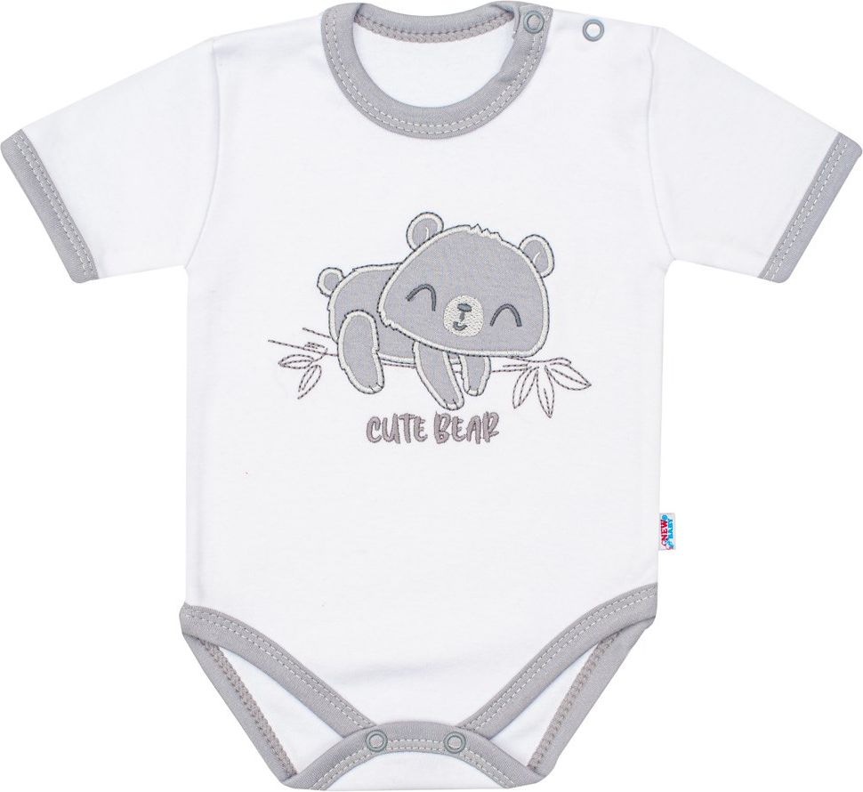 NEW BABY Kojenecké bavlněné body s krátkým rukávem New Baby Cute Bear Bílá 86 (12-18m) - obrázek 1