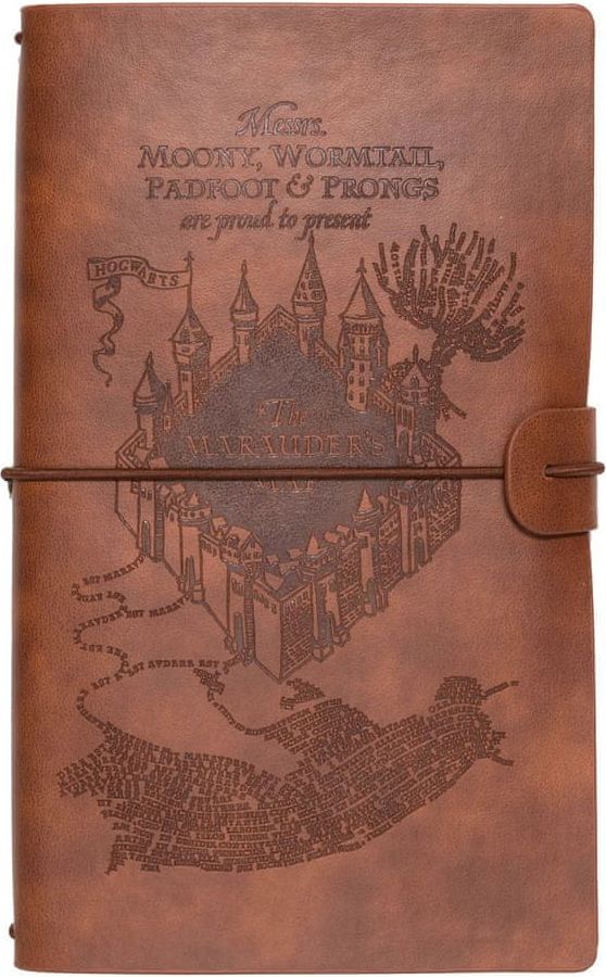 CurePink Pracovní poznámkový blok Harry Potter: Pobertův plánek (19,5 x 12 cm) - obrázek 1