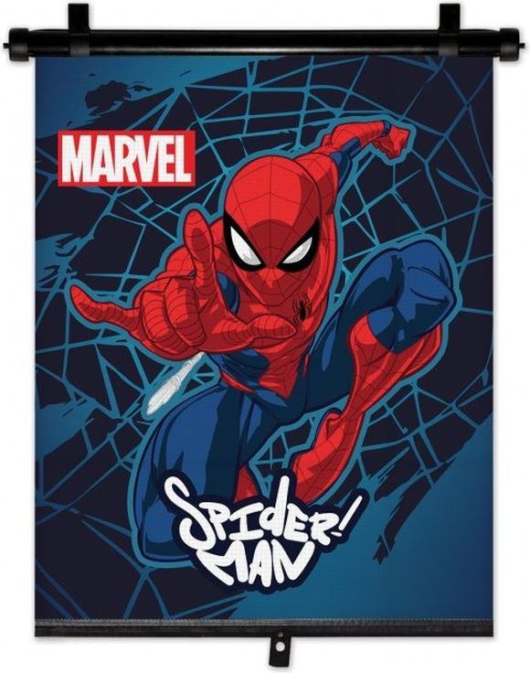 SEVEN Sluneční clona Roletka Spiderman Plast, Polyester, 1 ks 44x35 cm - obrázek 1