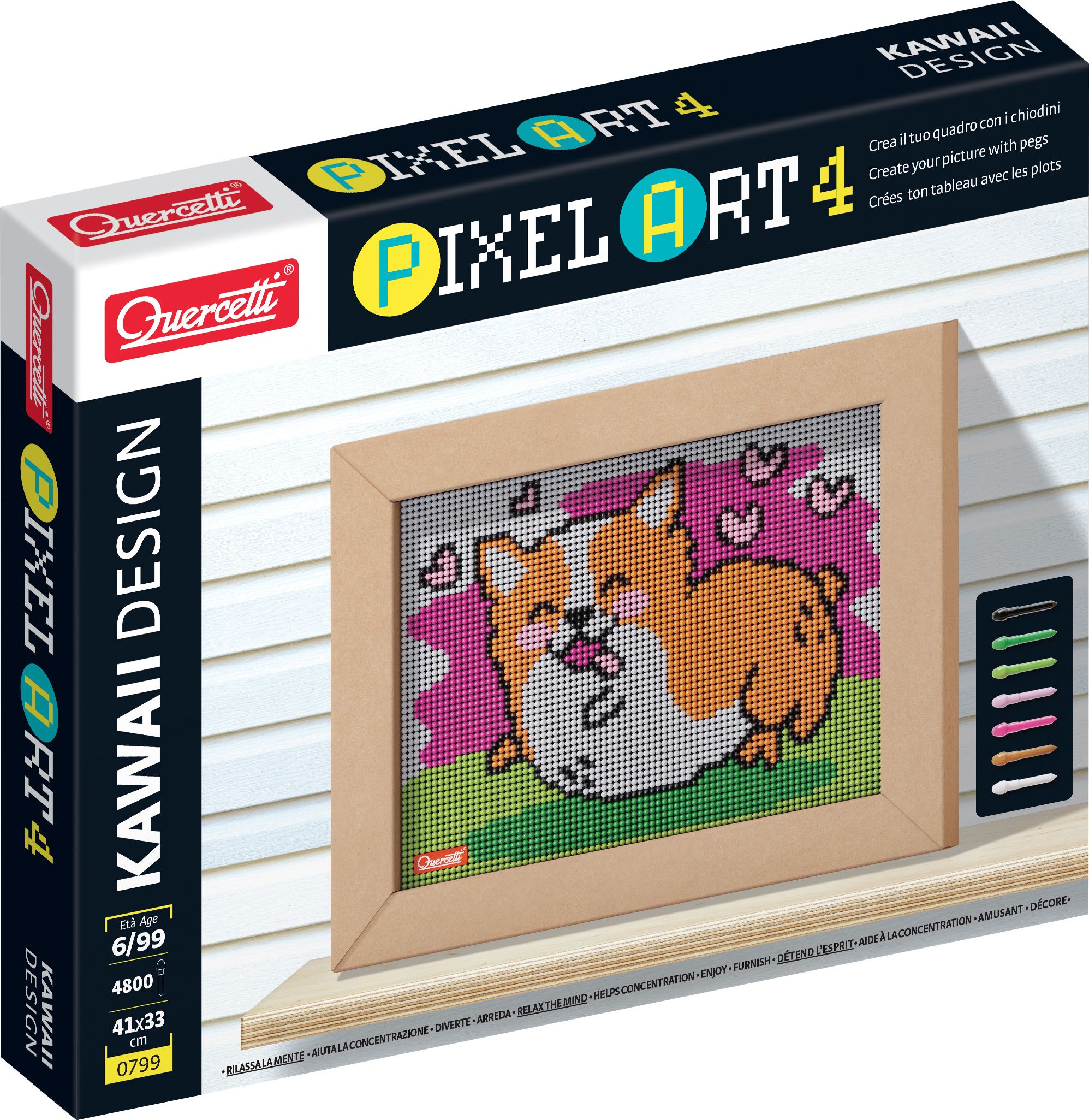Quercetti Pixel Art 4 Kawaii Corgi – mozaika z kolíčků - obrázek 1