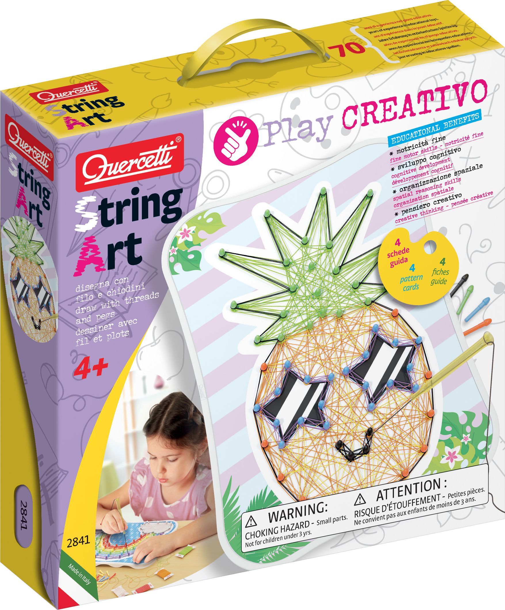 Quercetti Play Creativo String Art Fancy – kreslení pomocí nití a kolíčků - obrázek 1
