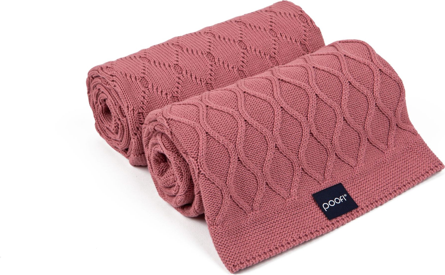 POOFI Pletená deka - Double knit růžové barvy 80 × 100 cm - obrázek 1