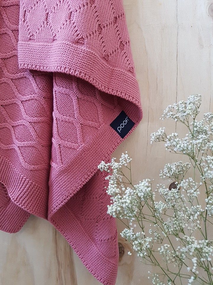 POOFI Pletená deka - Double knit růžové barvy 80 × 100 cm - obrázek 2