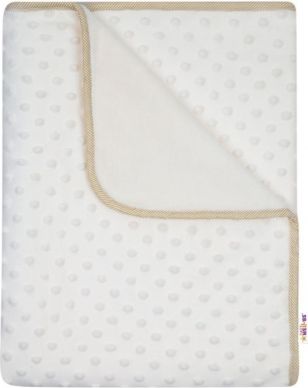 Baby Nellys Dětská luxusní oboustranná deka s minky 80x90 cm, béžová - obrázek 1