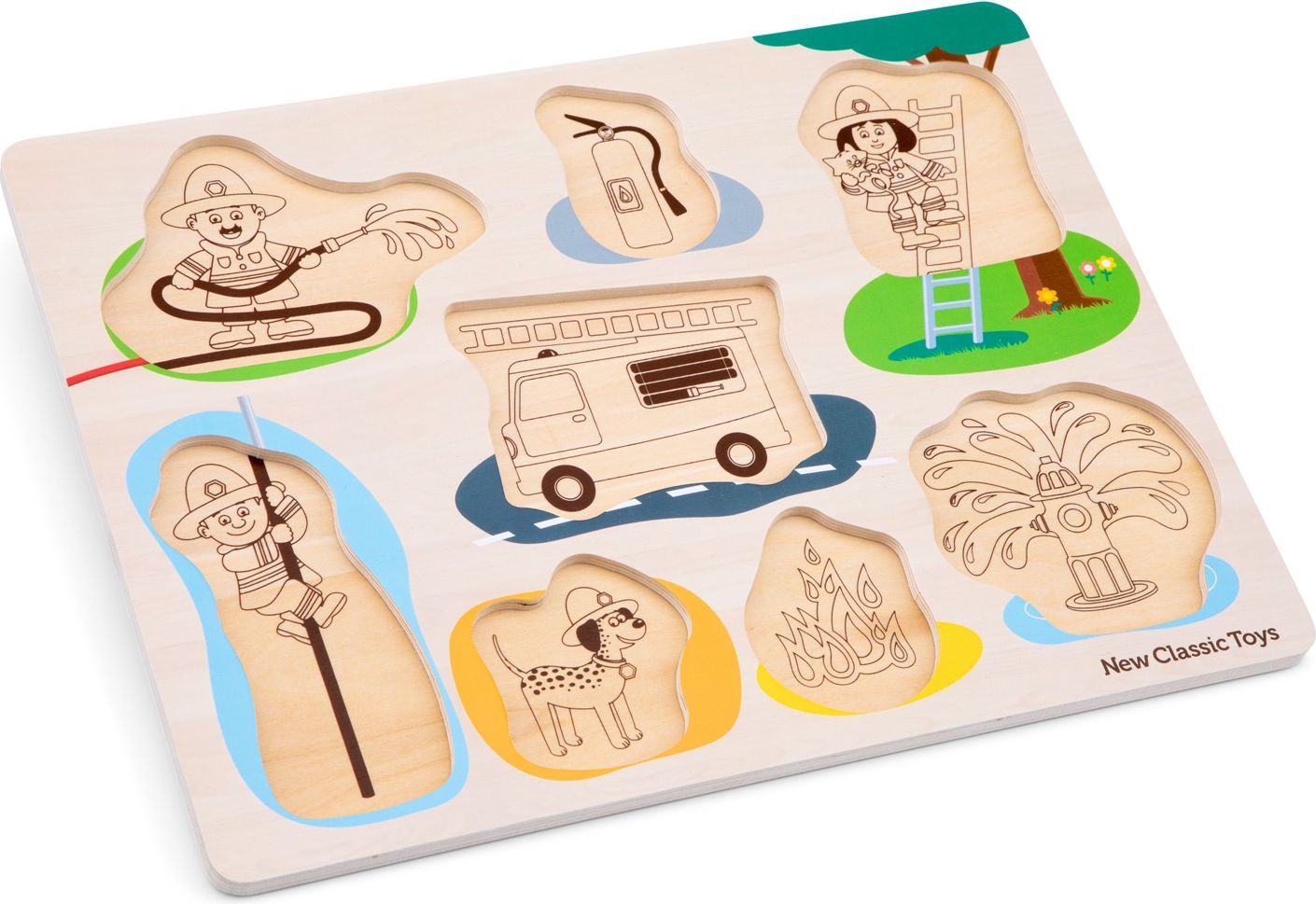 New Classic Toys Dřevěné vkládací puzzle hasiči - obrázek 3