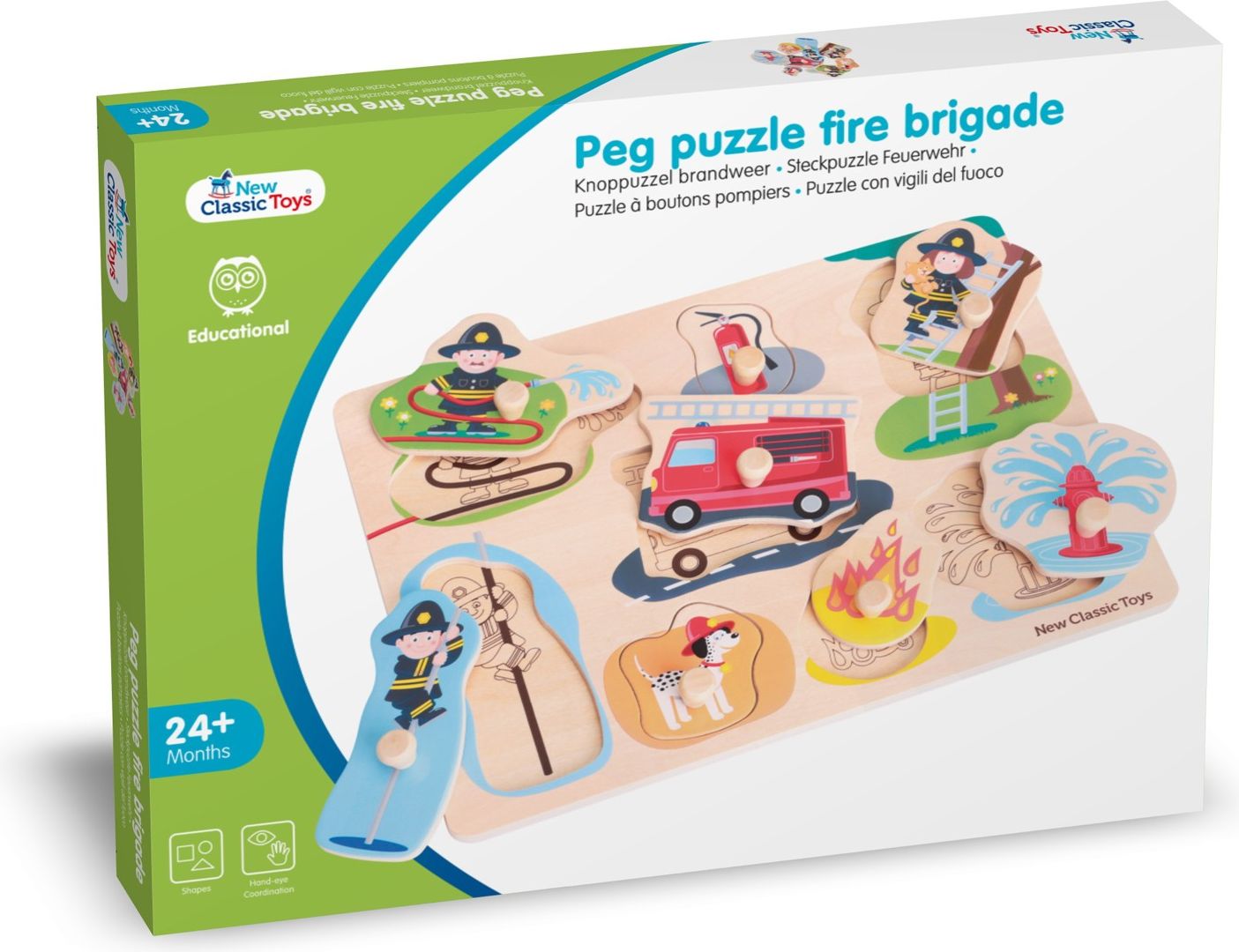 New Classic Toys Dřevěné vkládací puzzle hasiči - obrázek 4