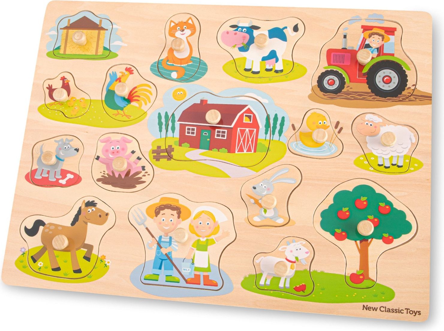 New Classic Toys Dřevěné vkládací puzzle farma - obrázek 2