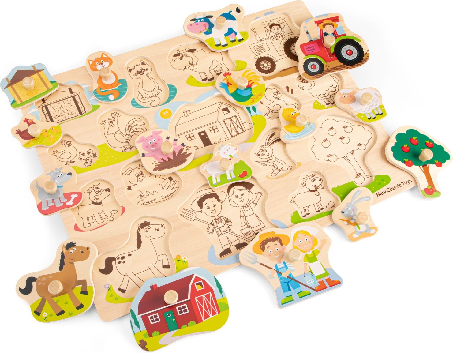 New Classic Toys Dřevěné vkládací puzzle farma - obrázek 3