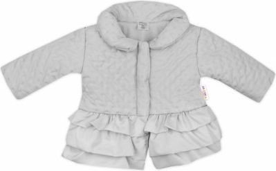 Baby Nellys Kojenecká přechodová bundička s volánky, šedá, Velikost koj. oblečení 74 (6-9m) - obrázek 1