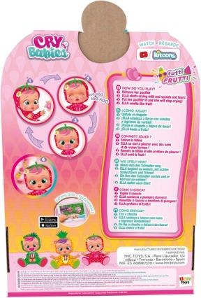 TM Toys CRY BABIES Interaktivní panenka TUTTI FRUTTI - ELLA - obrázek 6