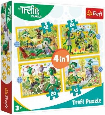 Puzzle 4v1 Rodina Treflíků v krabici 28 x 28 x 6 cm - obrázek 1