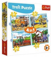 Puzzle 4v1 Pracovní Vozidla v krabici 28 x 28 x 6 cm - obrázek 1
