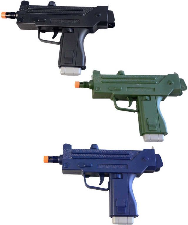 Dudlu Pistolka dětská plastová 24cm revolver na baterie Zvuk 3 barvy - obrázek 1