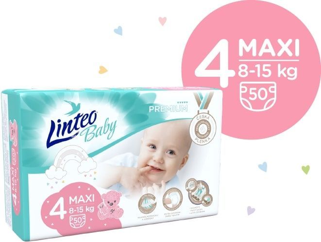 LINTEO Plenky Baby Prémium MAXI (8-15 kg) 50 ks - obrázek 1