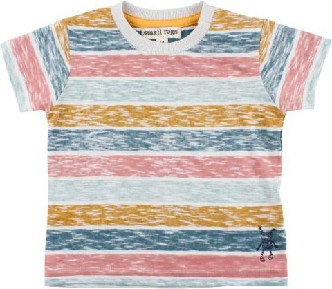 SMALL RAGS chlapecké tričko KR barevné pruhy béžová - 80 cm - obrázek 1