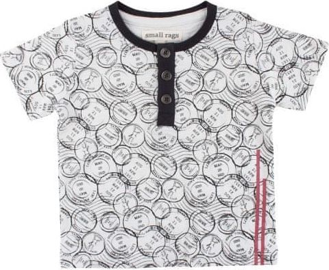 SMALL RAGS chlapecké tričko KR razítka bílá, černá - 122 cm - obrázek 1