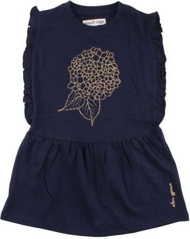 SMALL RAGS dívčí šaty zlatá aplikace tmavě modrá - 116 cm - obrázek 1