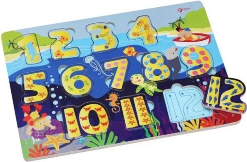Classic world Naučné dřevěné puzzle - čísla