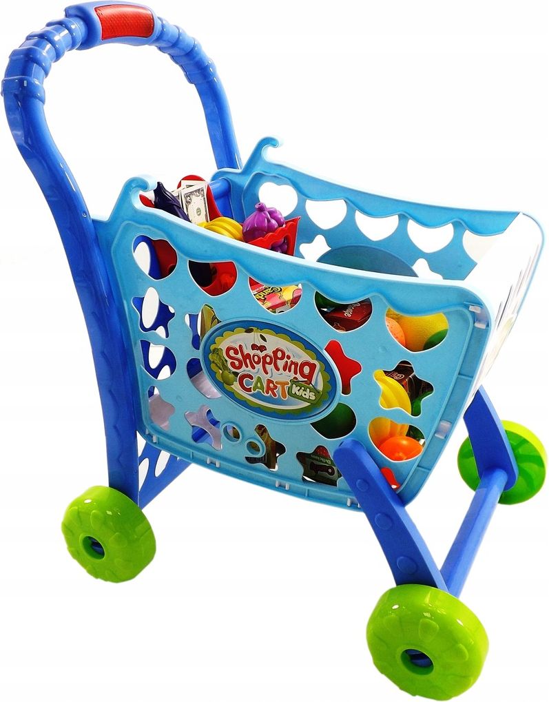 Dětský nákupní vozík se zvuky 3v1 modrý - obrázek 3