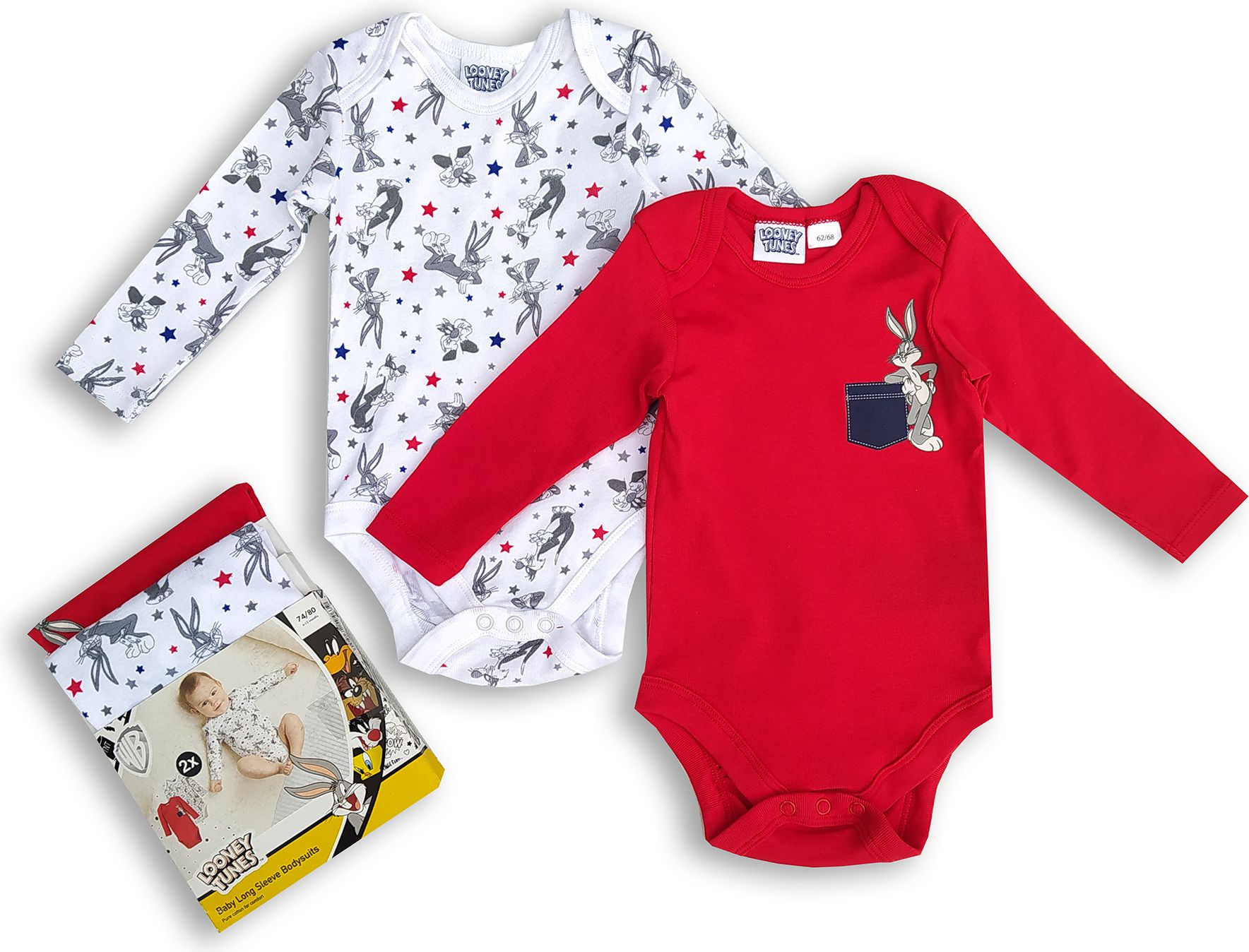 Kojenecké body Bugs Bunny 2 kusy Velikost: 68 - obrázek 1
