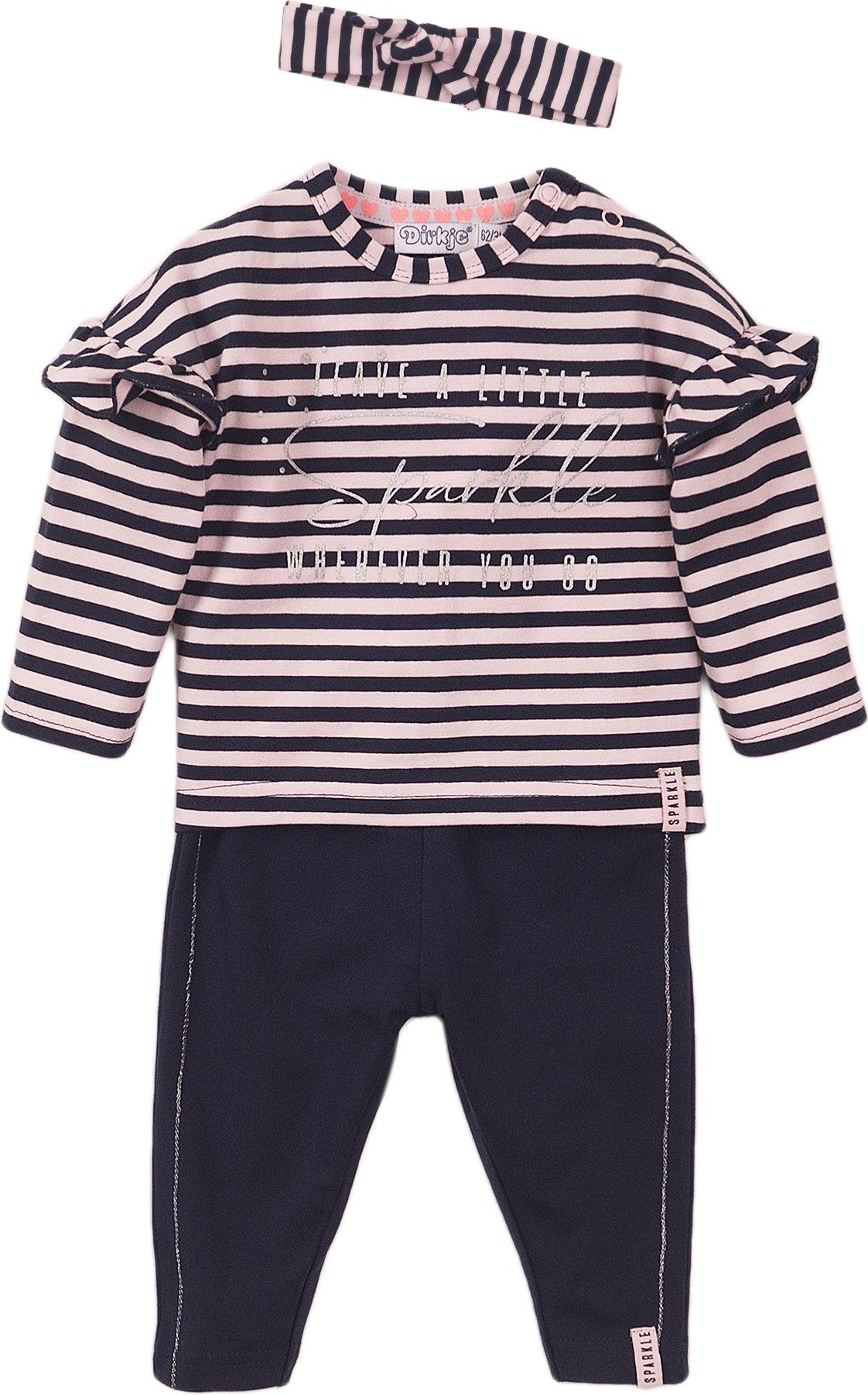 DIRKJE Set 2dílný s čelenkou 86 Light Pink+Navy - obrázek 1