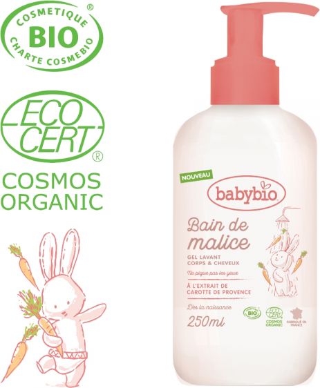 BabyBio Sprchový BIO gel pro miminka od narození 250ml - obrázek 1