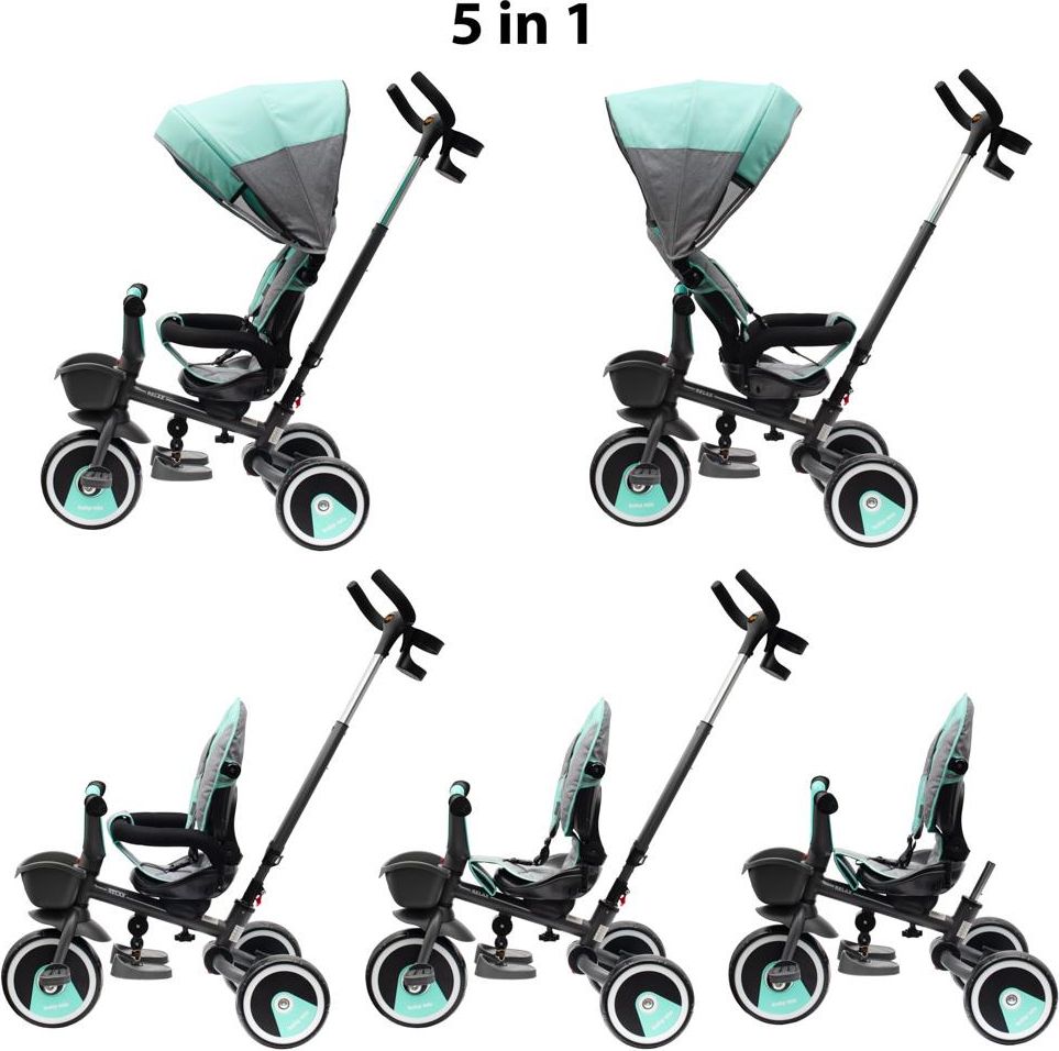 Dětská tříkolka Baby Mix 5v1 RELAX 360° Varianta: bílá - obrázek 1