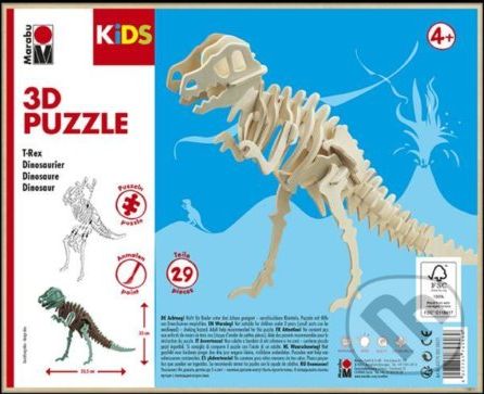 3D Puzzle - T-Rex Dinosaur - Marabu - obrázek 1
