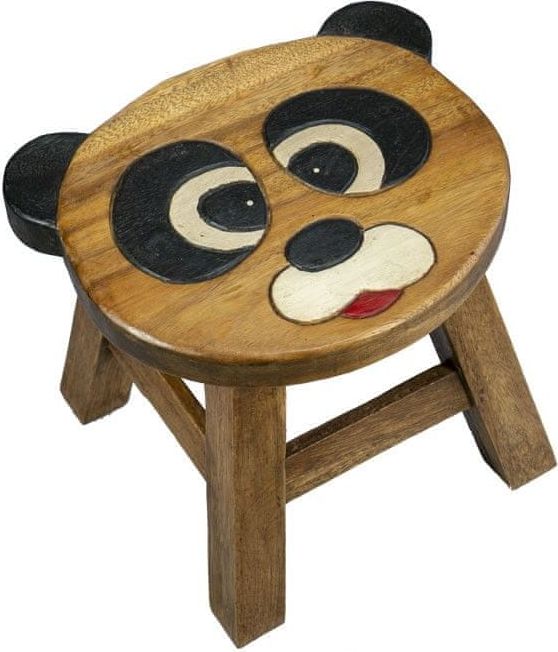 Dárky z Thajska Dřevěná stolička - PANDA TVAROVANÁ - obrázek 1