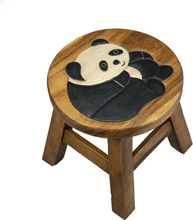 Dárky z Thajska Dřevěná dětská stolička - PANDA - obrázek 1
