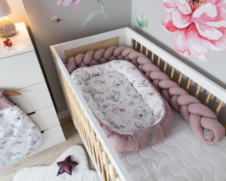 Baby Nellys Oboustranné hnízdečko, kokon Vafel, bavlna LUX, 60 x 90 cm - Magnolie - obrázek 1