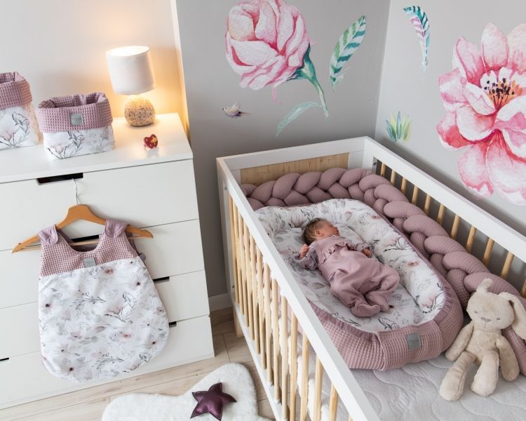 Baby Nellys Oboustranné hnízdečko, kokon Vafel, bavlna LUX, 60 x 90 cm - Magnolie - obrázek 2