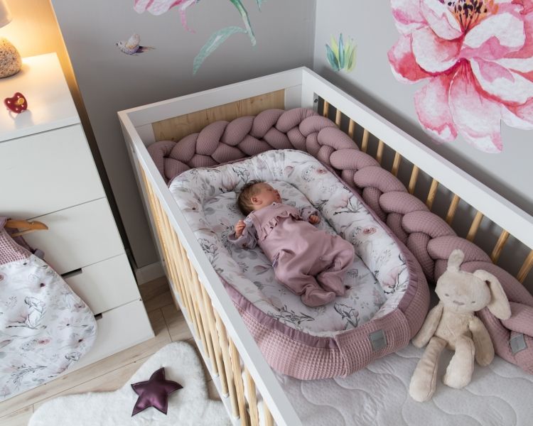 Baby Nellys Oboustranné hnízdečko, kokon Vafel, bavlna LUX, 60 x 90 cm - Magnolie - obrázek 3