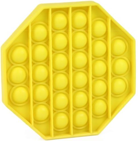 Pop It - Praskající bubliny silikon antistresová spol. hra, osmihran, žlutá