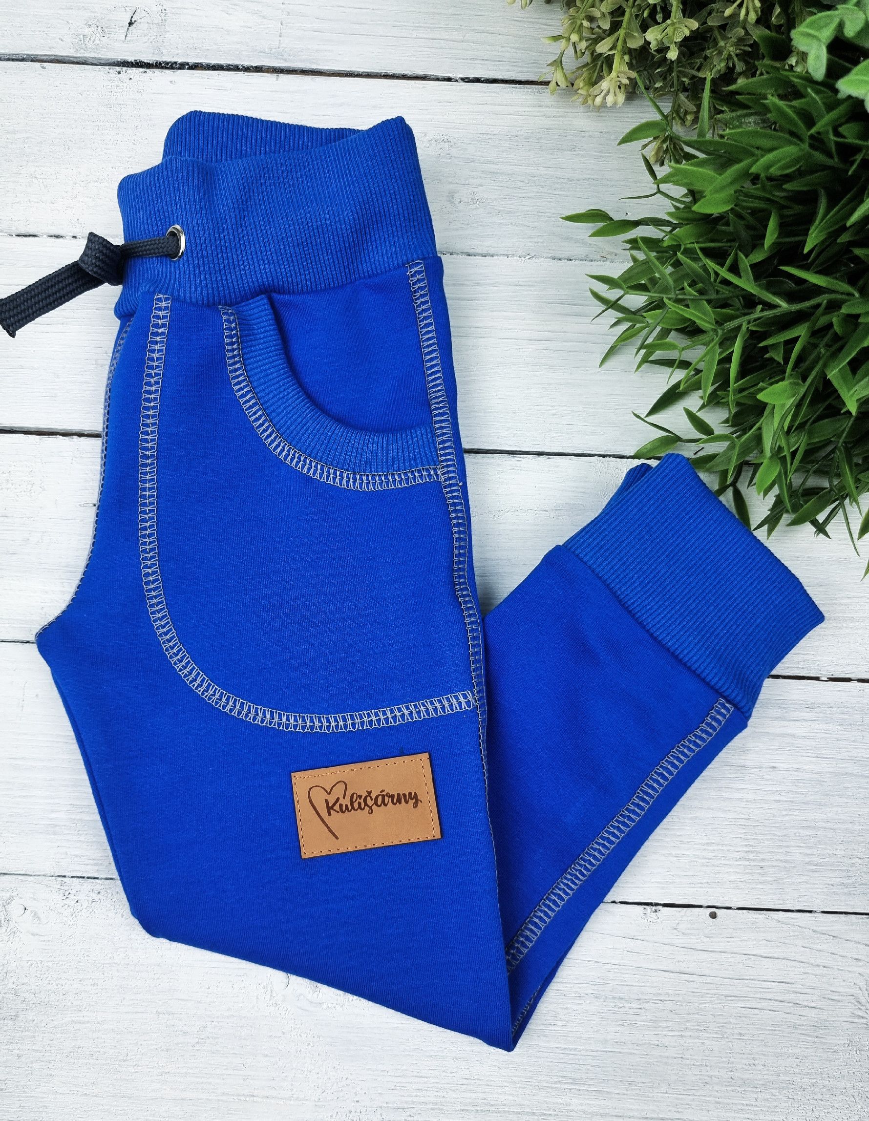 Kulišárny (handmade) Tepláčky ,,BLUE,, VELIKOST: 86-92 - obrázek 1