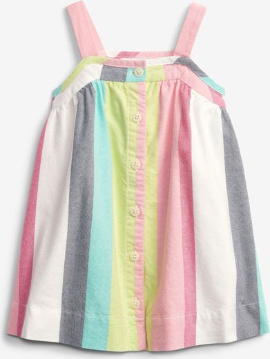 Baby Stripe Button Šaty dětské GAP | Vícebarevná | Dívčí | 18-24 měsíců - obrázek 1