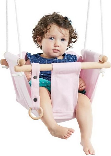 Houpačka - Dětská textilní 100% bavlna růžová - obrázek 1