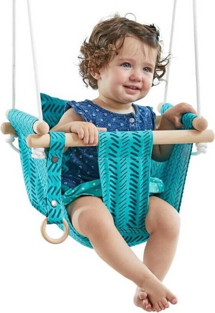 Houpačka - Dětská textilní 100% bavlna tyrkysová - obrázek 1
