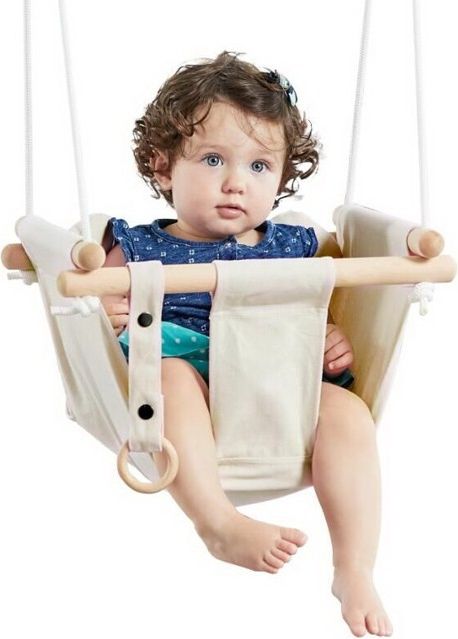 Houpačka - Dětská textilní 100% bavlna béžovaná - obrázek 1