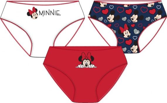 E plus M - Dívčí bavlněné kalhotky / spodní prádlo Minnie Mouse - Disney - 3ks 104 - 110 - obrázek 1