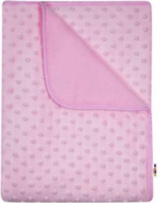 Baby Nellys Dětská luxusní oboustranná deka s minky 80x90 cm, růžová - obrázek 1