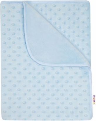 Baby Nellys Dětská luxusní oboustranná deka s minky 80x90 cm, modrá - obrázek 1