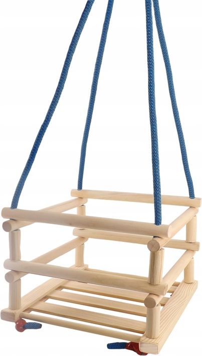 Dřevěná dětská houpačka - modrá - obrázek 8