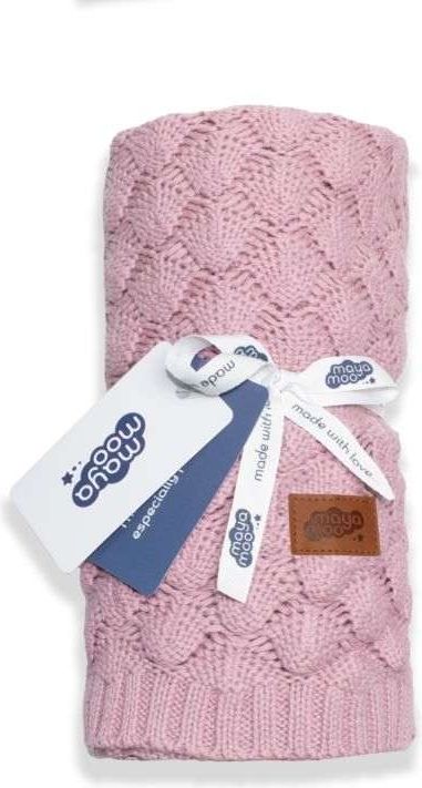 DETEXPOL Pletená bavlněná deka do kočárku pudrově růžová Bavlna, 80/100 cm - obrázek 1