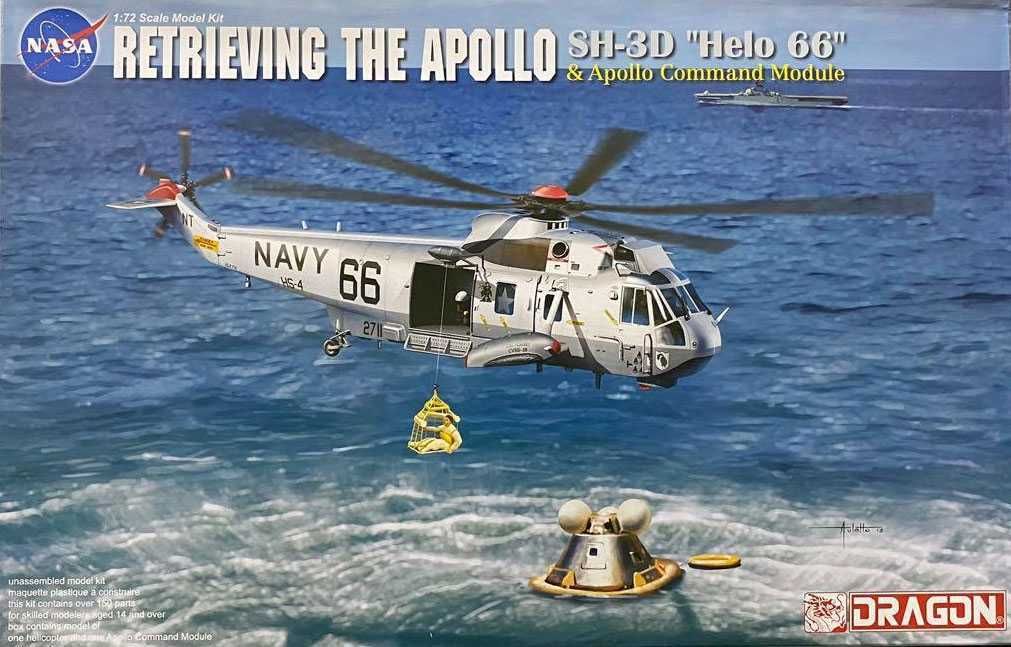 DRAGON Model Kit vrtulník 11026 - Apollo Recovery SH-3D "Helo 66" & Apollo Command Module (1:72) - obrázek 1