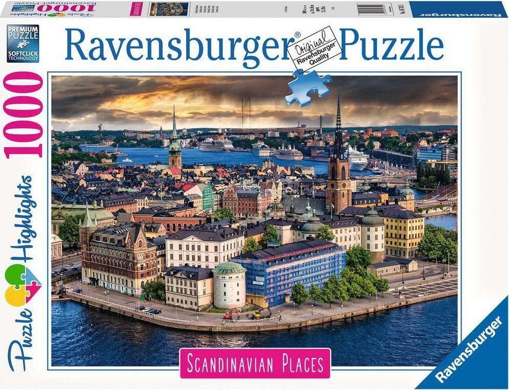 RAVENSBURGER Puzzle Stockholm, Švédsko 1000 dílků - obrázek 2