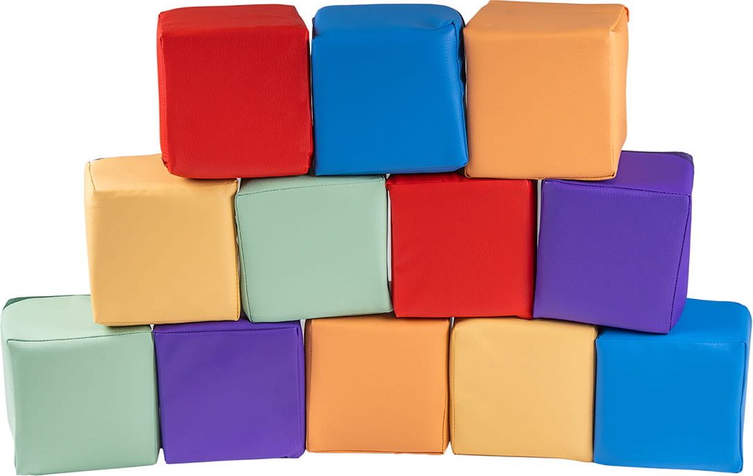 Kostky pěnové 15 x 15 cm barevná stavebnice pro děti - obrázek 3