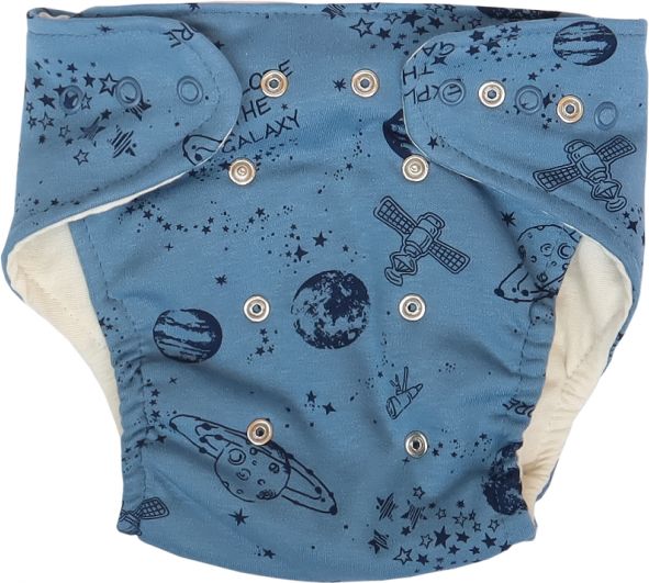 Mamatti Mamatti Látková plenka EKO sada - kalhotky   2 x plenka, Vesmír, vel. 5 - 14 kg, modrá - obrázek 1