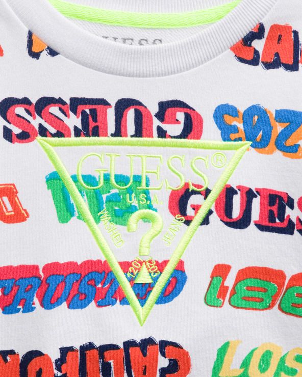 Mikina dětská Guess | Bílá Vícebarevná | Chlapecké | 2 roky - obrázek 3